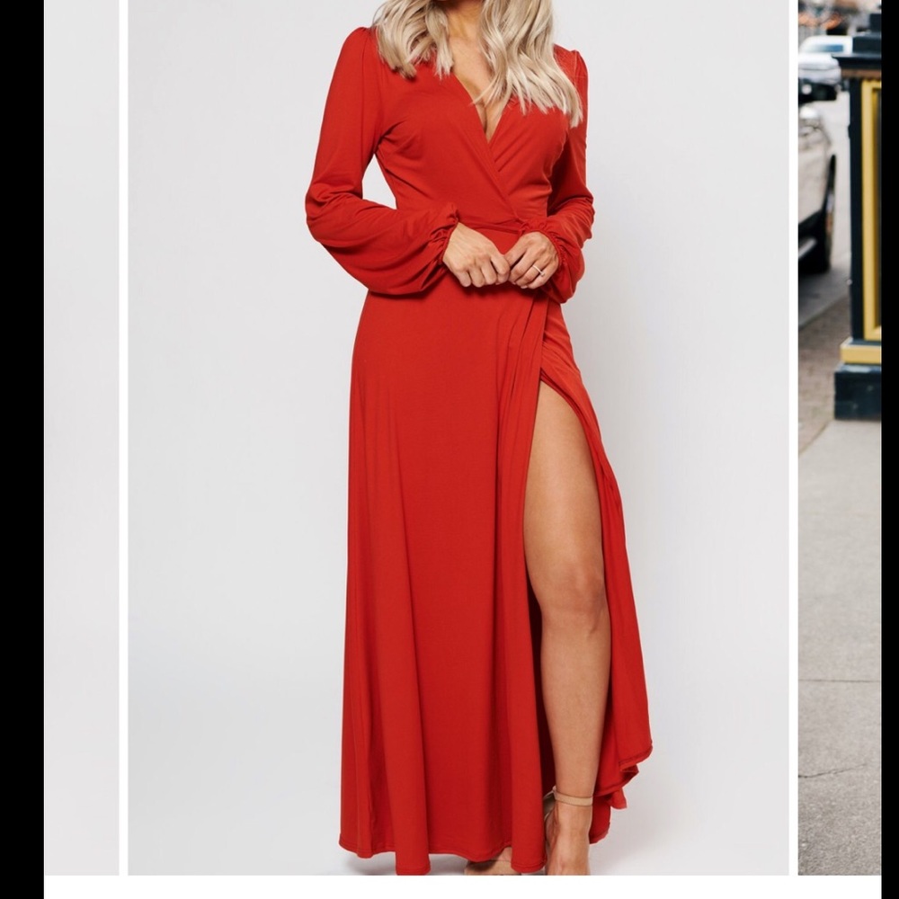 Let’s Go To Paris Maxi Dress (Rust)